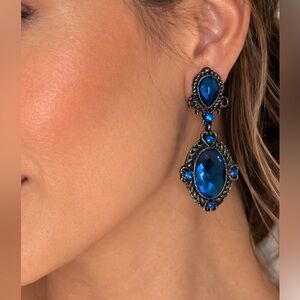 Elegant Blue and Silver Drop Earrings